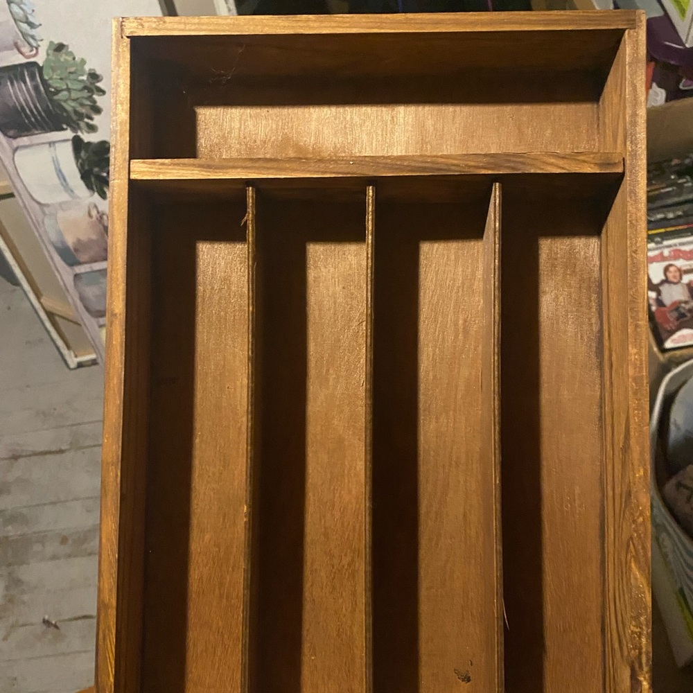 Wooden utensil holder